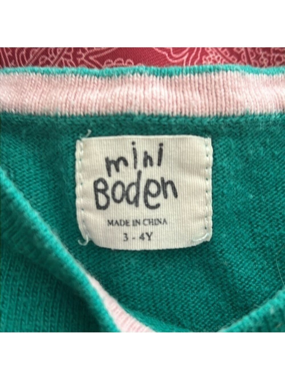 MINI BODEN girls 3-4y Christmas reindeer dress. Green. - Picture 2 of 8